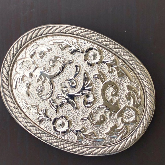 Plain vintage belt buckle removable silver cowboy - Picture 6 of 8